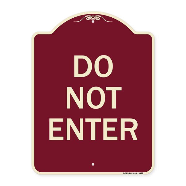 Parking Lot Do Not Enter Heavy-Gauge Aluminum Architectural Sign, 24" x 18", BU-1824-23429